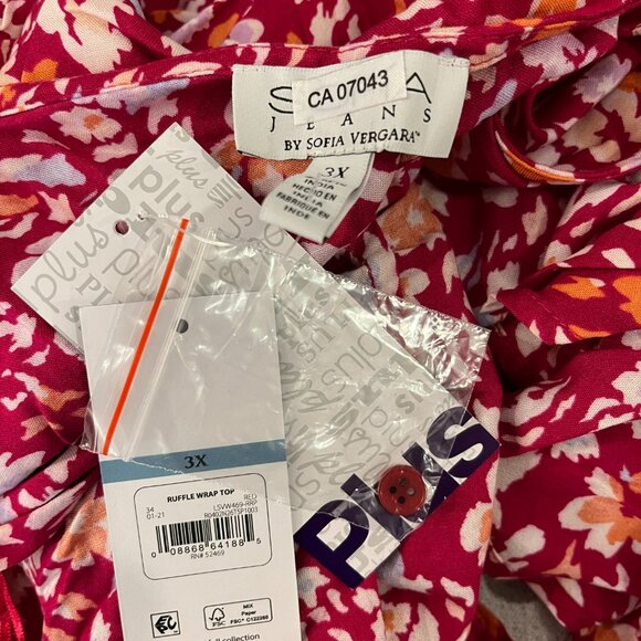 Sofia Jeans by Sofia Vergara Women's Plus Size Ruffle Wrap Top - NWT - Picture 4 of 5